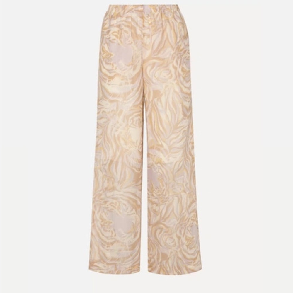 NWT See by Chloe cream and pink Tiger print Women's Pants size 36 / US 4